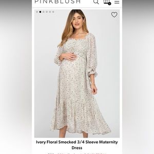 NEW- PinkBlush Floral Maternity Dress (Medium)